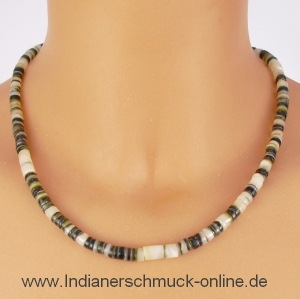 Black Lip Heishi Muschelkette Indianerschmuck