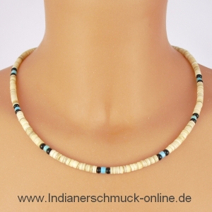 Melon Shell mit Trkis Muschelkette Indianerschmuck