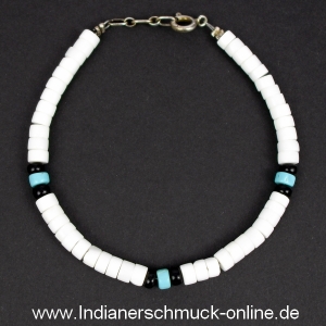 Armband White Clam Muschel mit Trkis Indianerschmuck