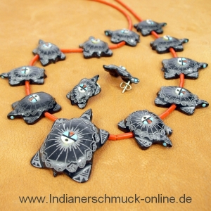 Schildkrten Fetischkette Zuni indianerschmuck