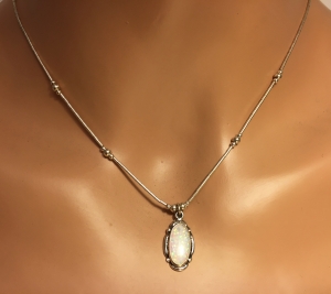 Liquid Kette mit Opal Anhnger