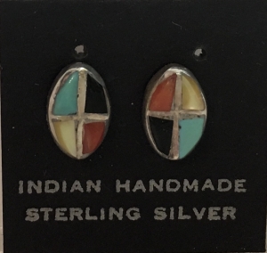 Multicolour Ohrstecker Zuni Indianerschmuck