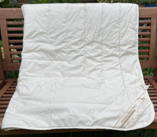 Alpaka Steppbett 100% Alpaka 155 x 220cm Bettdecke Naturbett