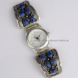 Lapislazuli Armbanduhr Navajo Indianerschmuck Damen